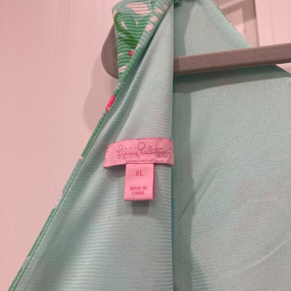 Lilly Pulitzer Eden Poolside Blue Beach Walk A Line Shift Dress Size XL - Picture 3 of 5